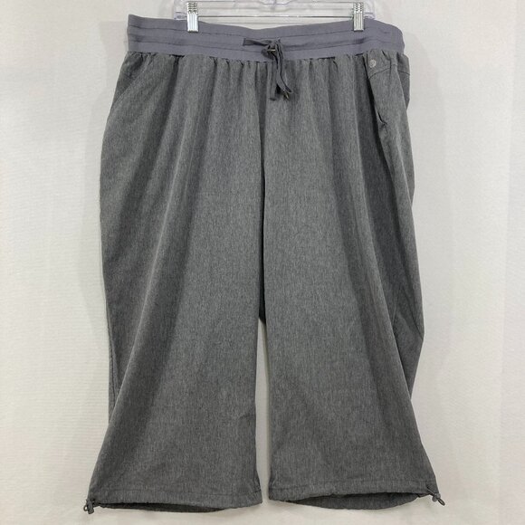 LIVI Lane Bryant size 22/24 Gray Wide Leg Stretch Pull-on Active Capri Pants - Picture 1 of 10